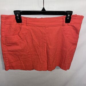 Elevenses Zip Side Golf Shorts Women’s Size 8 Coral Orange Pockets Cotton Blend